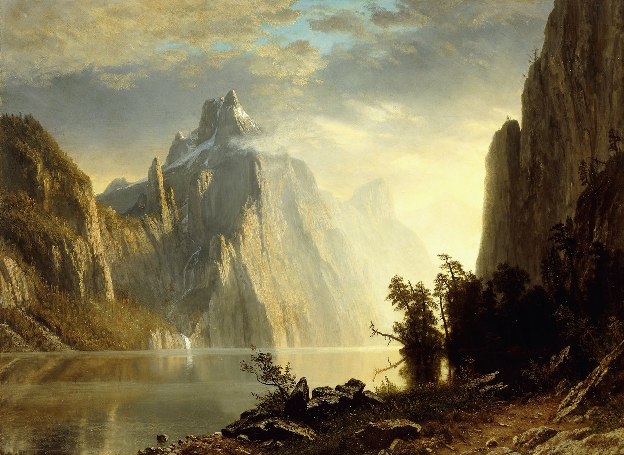 Um lago na Serra Nevada, 1867 de Albert Bierstadt