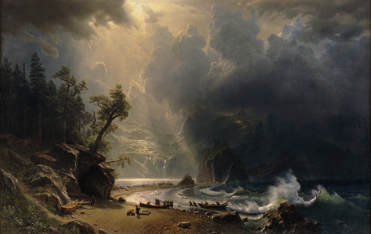 Puget Sound na costa do Pacífico, 1870 de Albert Bierstadt