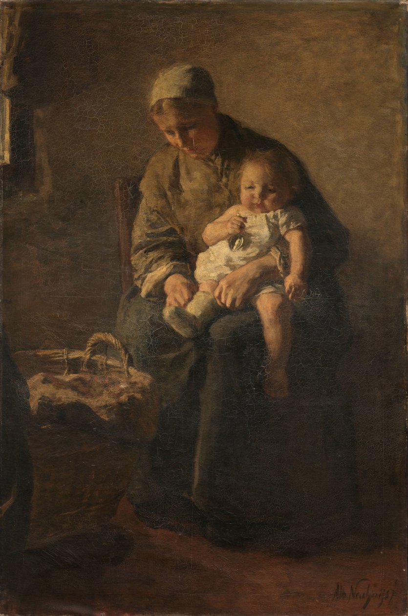 Uma mãe com o seu filho de Albert  Neuhuys