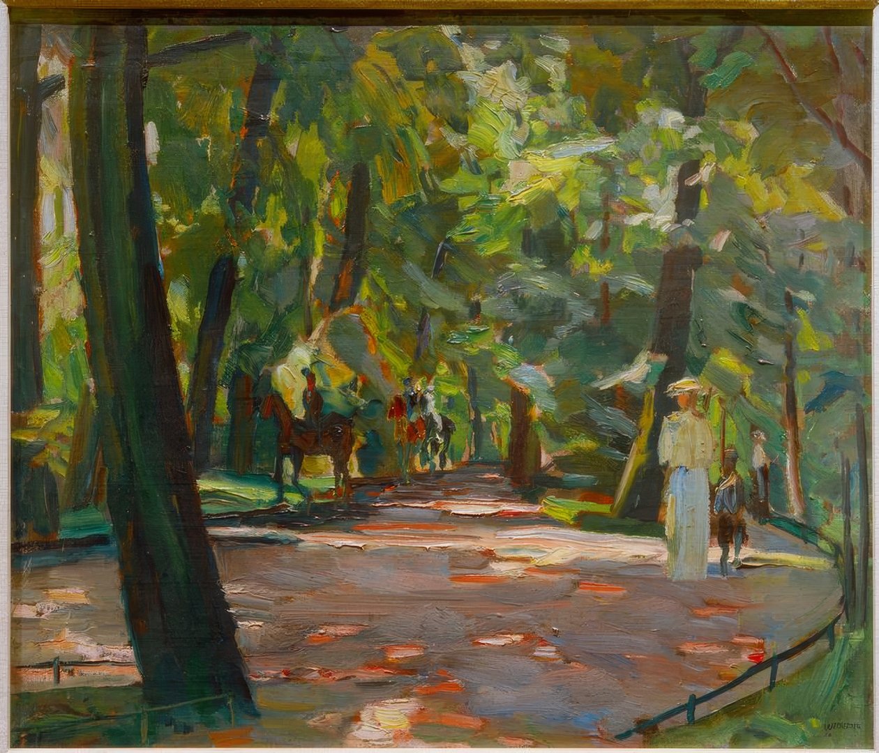Passeios a cavalo no jardim inglês de Albert Weisgerber