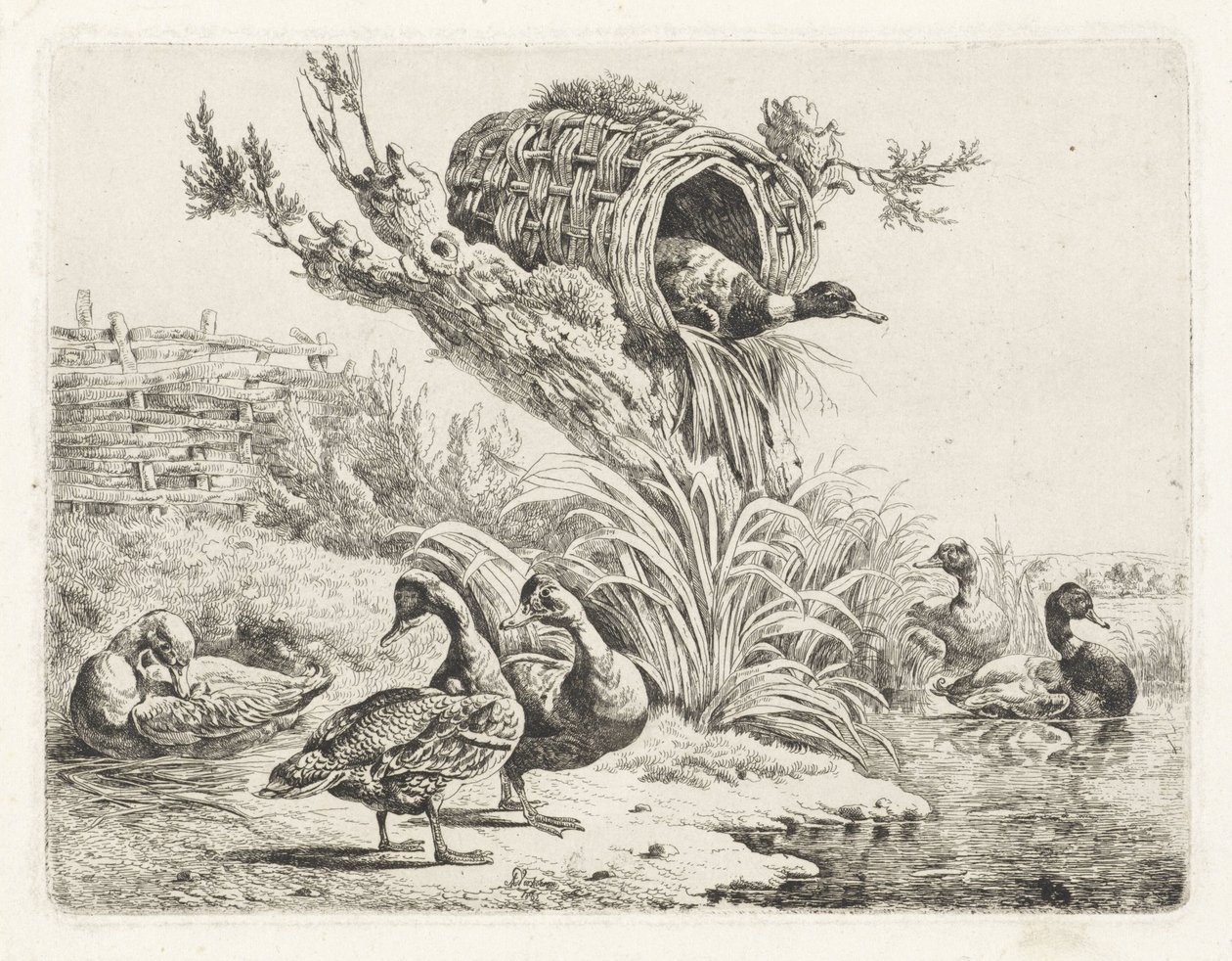 Patos à beira-mar de Albertus Verhoesen