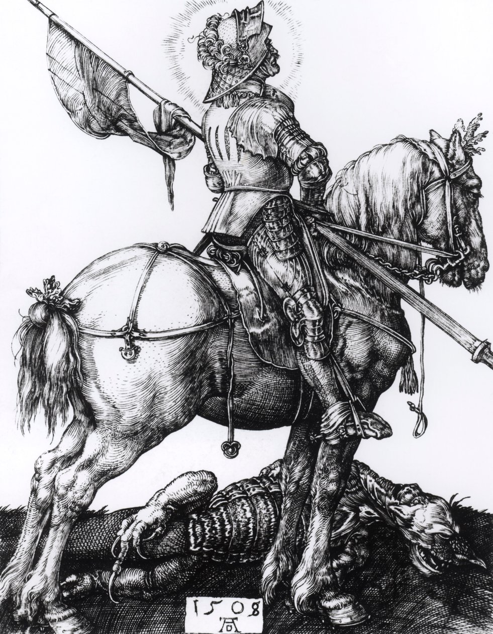 São Jorge e o Dragão, 1508 (gravura) de Albrecht Dürer