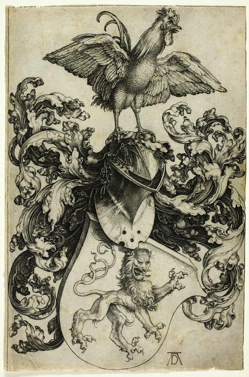 Brasão com Leão e Galo de Albrecht Dürer