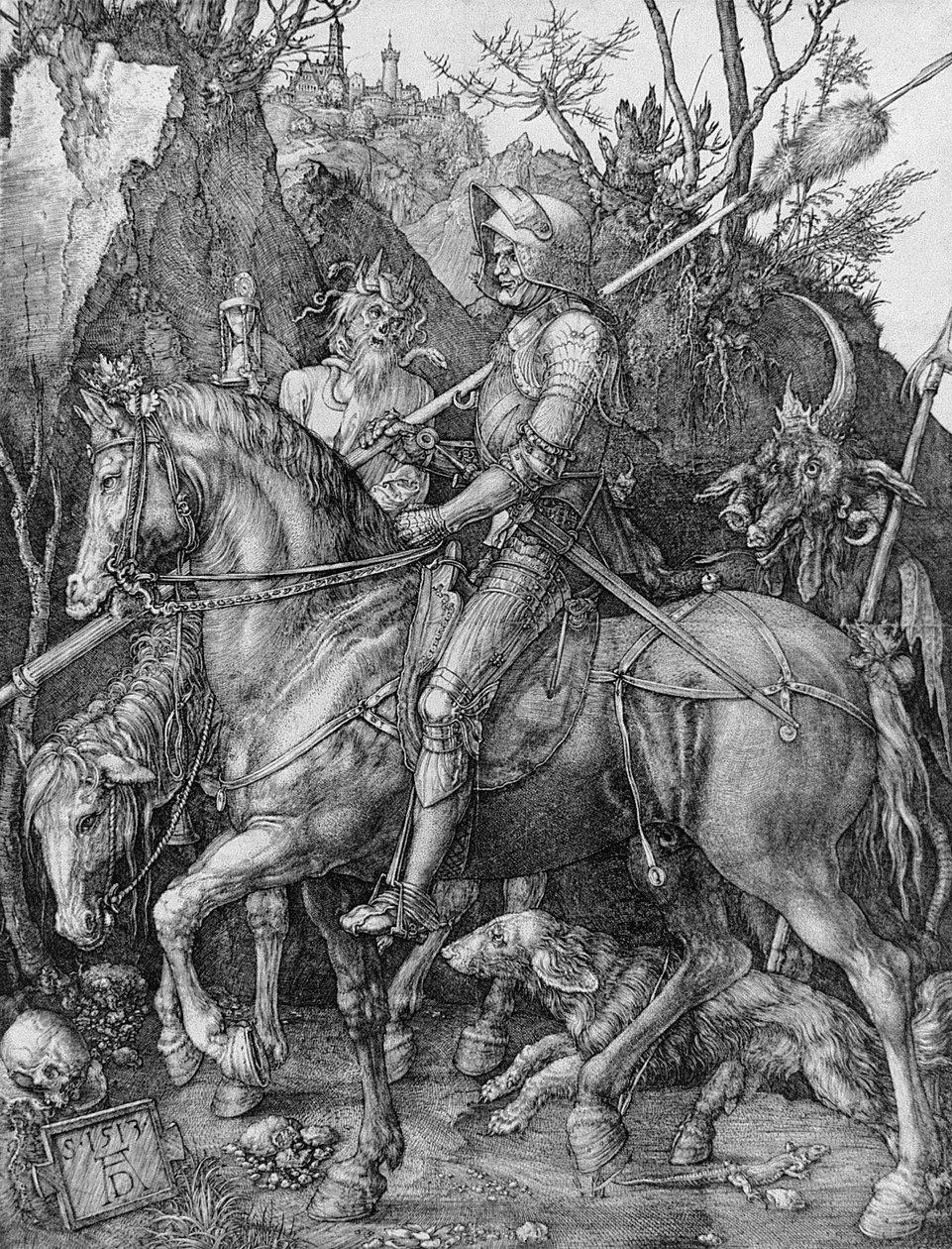 O Cavaleiro, a Morte e o Diabo, 1513 de Albrecht Dürer