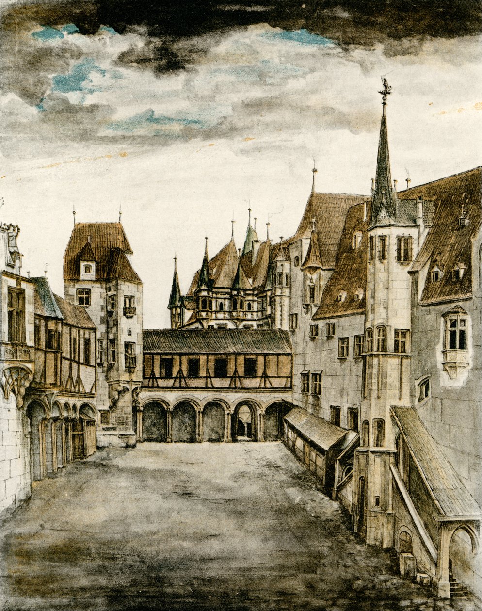 Vista do pátio do castelo de Albrecht Dürer