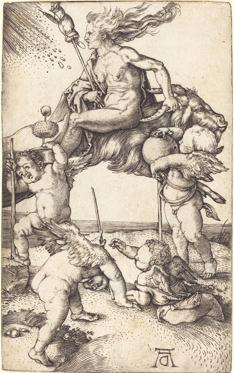 Bruxa montada em uma cabra de Albrecht Dürer