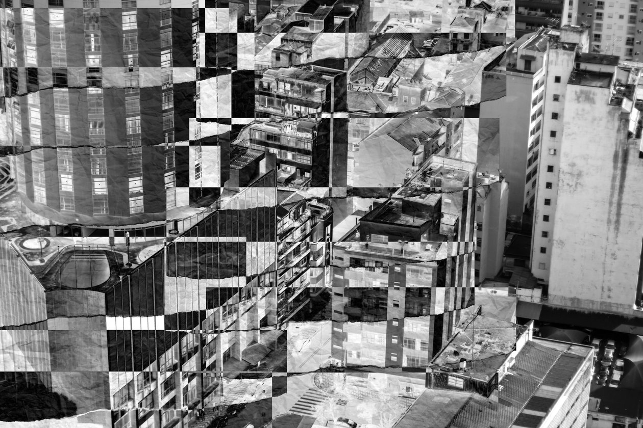 Cidade,2019,(colagem) de Alex Caminker