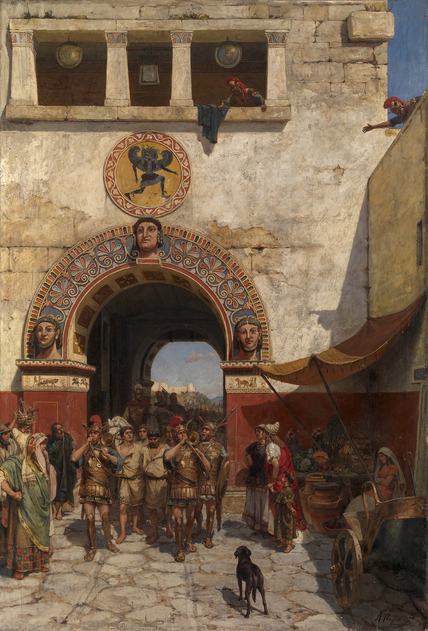 Portão em Volterra, Etruria de Alexander Alexandrovich Svedomsky