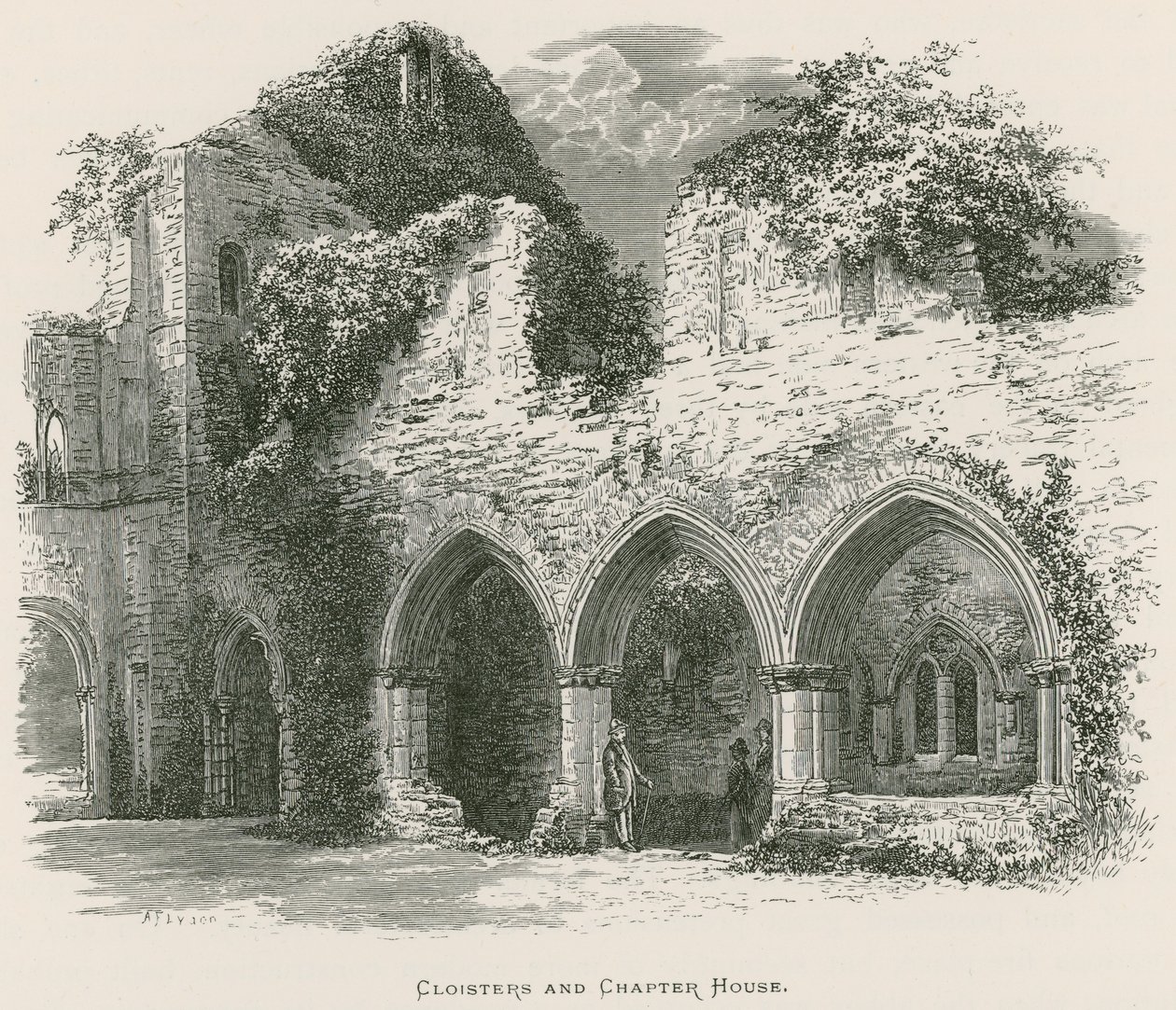 Abadia de Netley, claustros e casa do capítulo de Alexander Francis Lydon