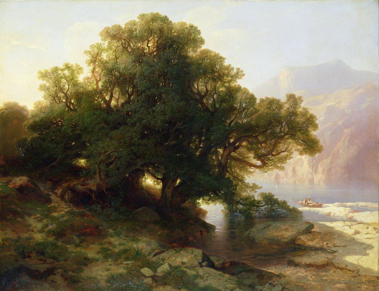 Vista do Lago Thuner, 1854 de Alexandre Calame