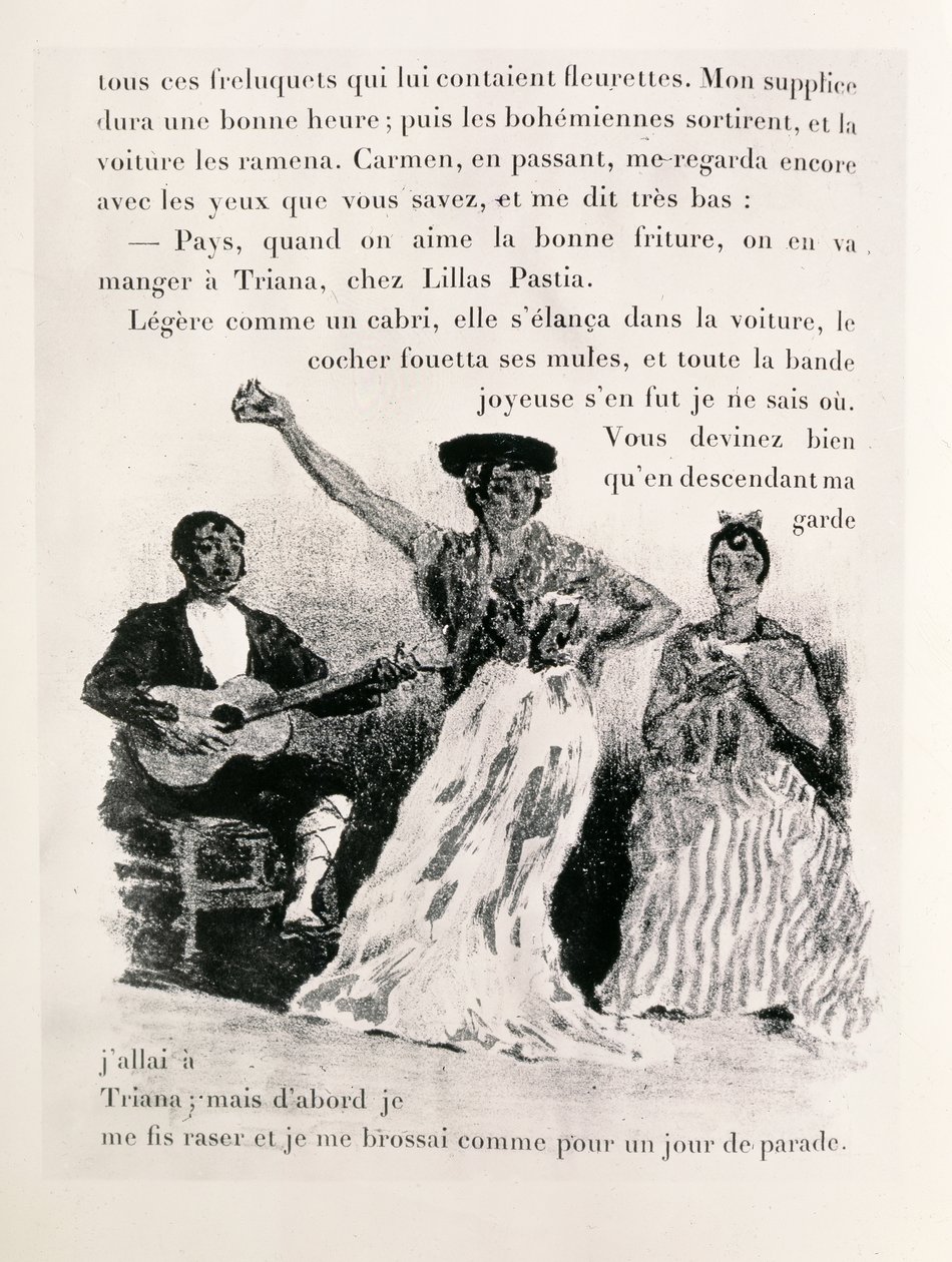 Carmen dançando, pub.1901 de Alexandre Lunois
