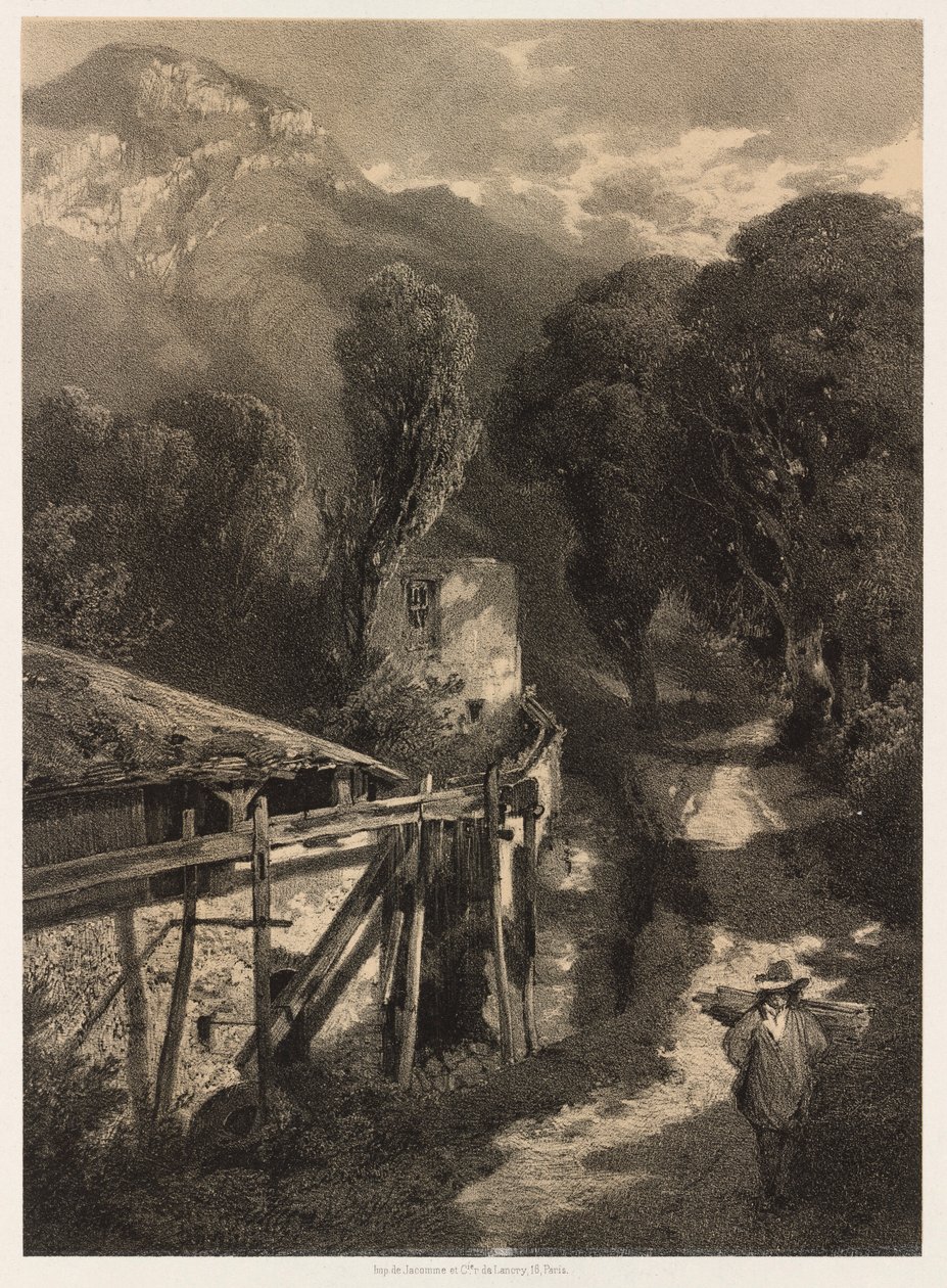 A estrada de Simplon, Meillerie, França. de Alexandre Calame