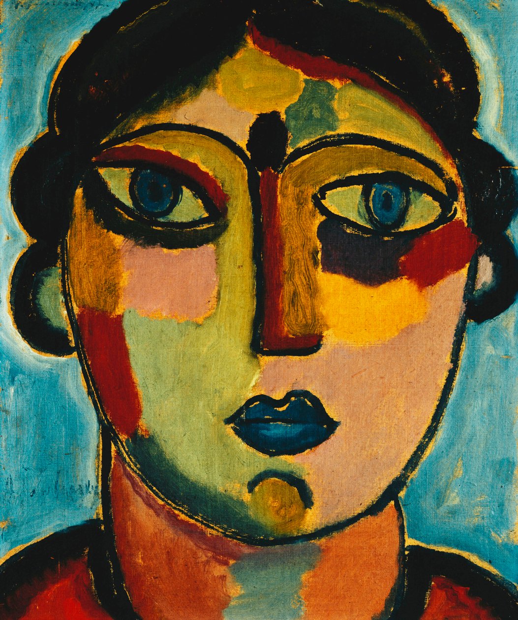 Boca azul; Blauer Mund, 1917 de Alexej von Jawlensky