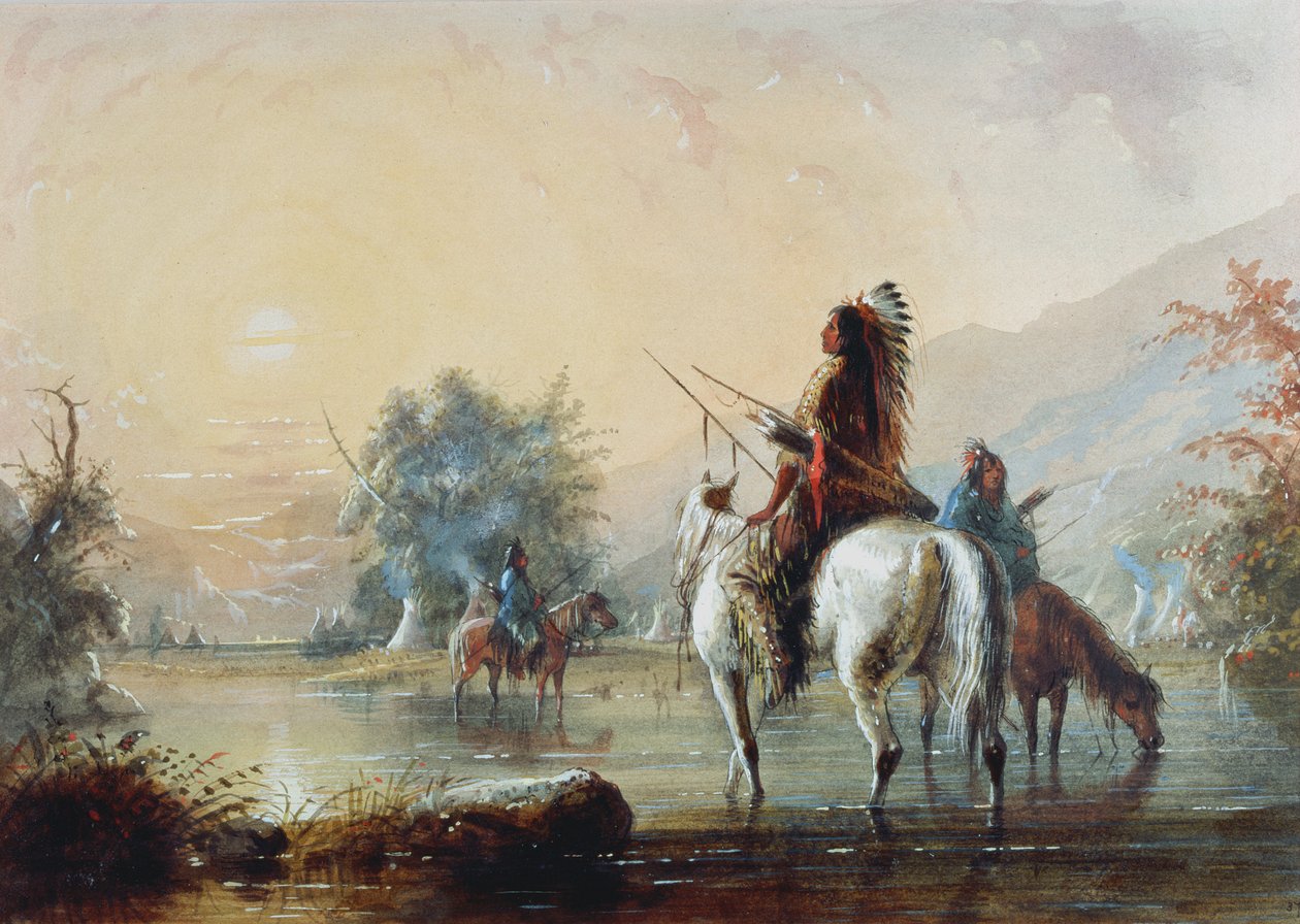 Acampamento do corvo, 1837 de Alfred Jacob Miller