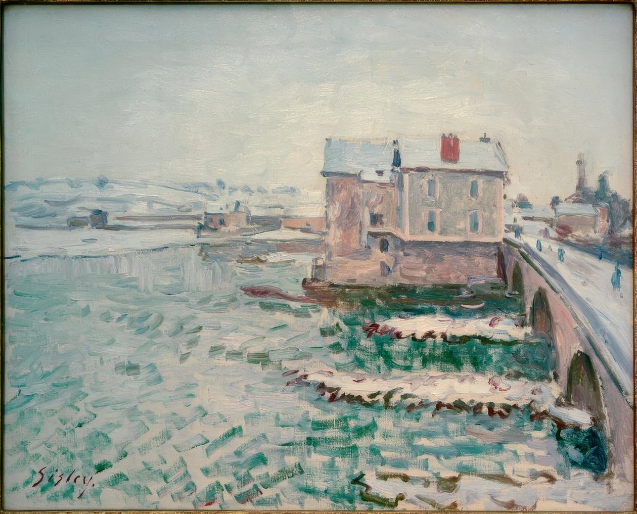 A ponte de Moret no inverno de Alfred Sisley