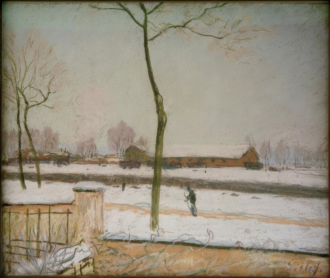 Moret - paisagem de inverno de Alfred Sisley