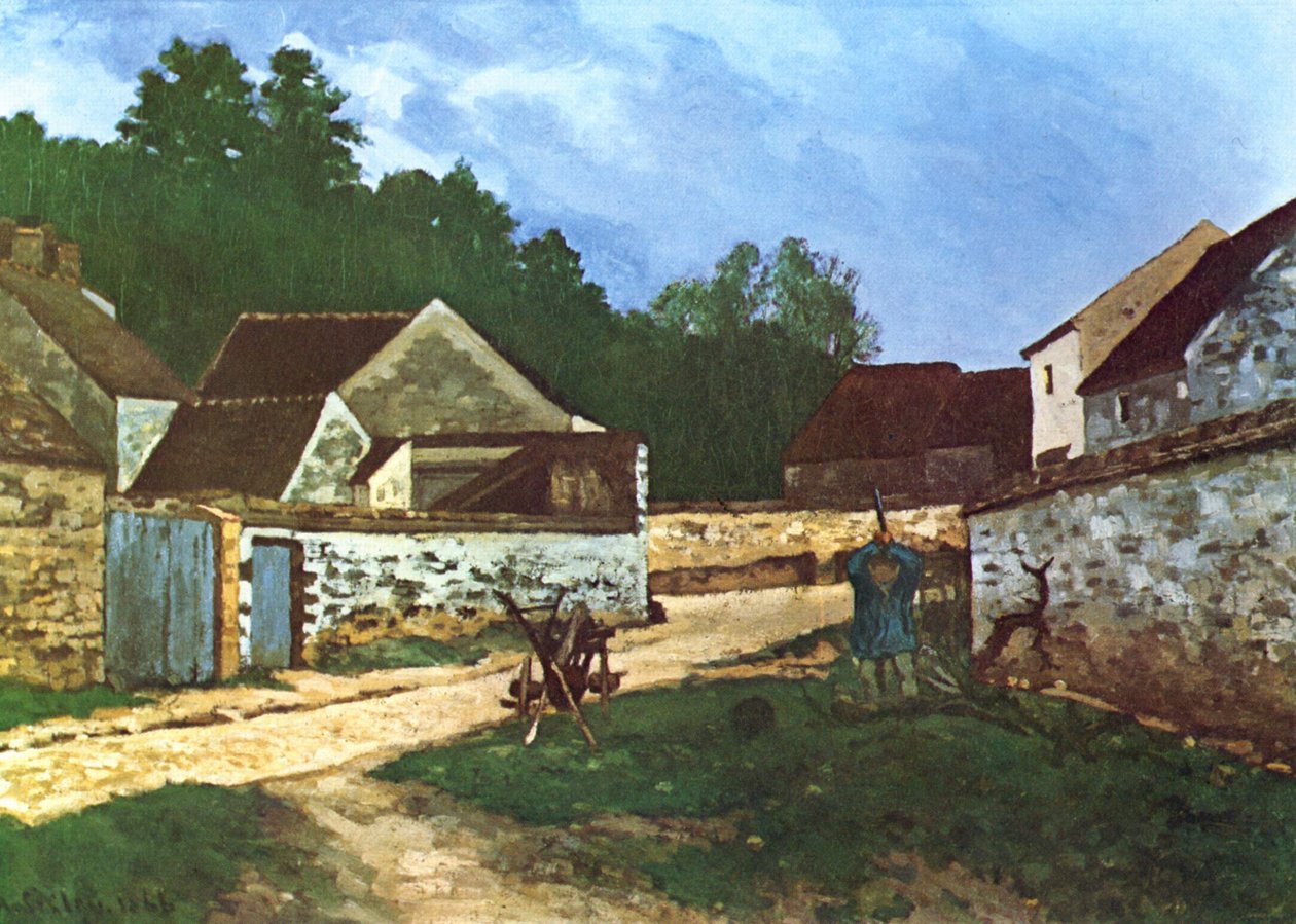 Rua da vila em Marlotte de Alfred Sisley
