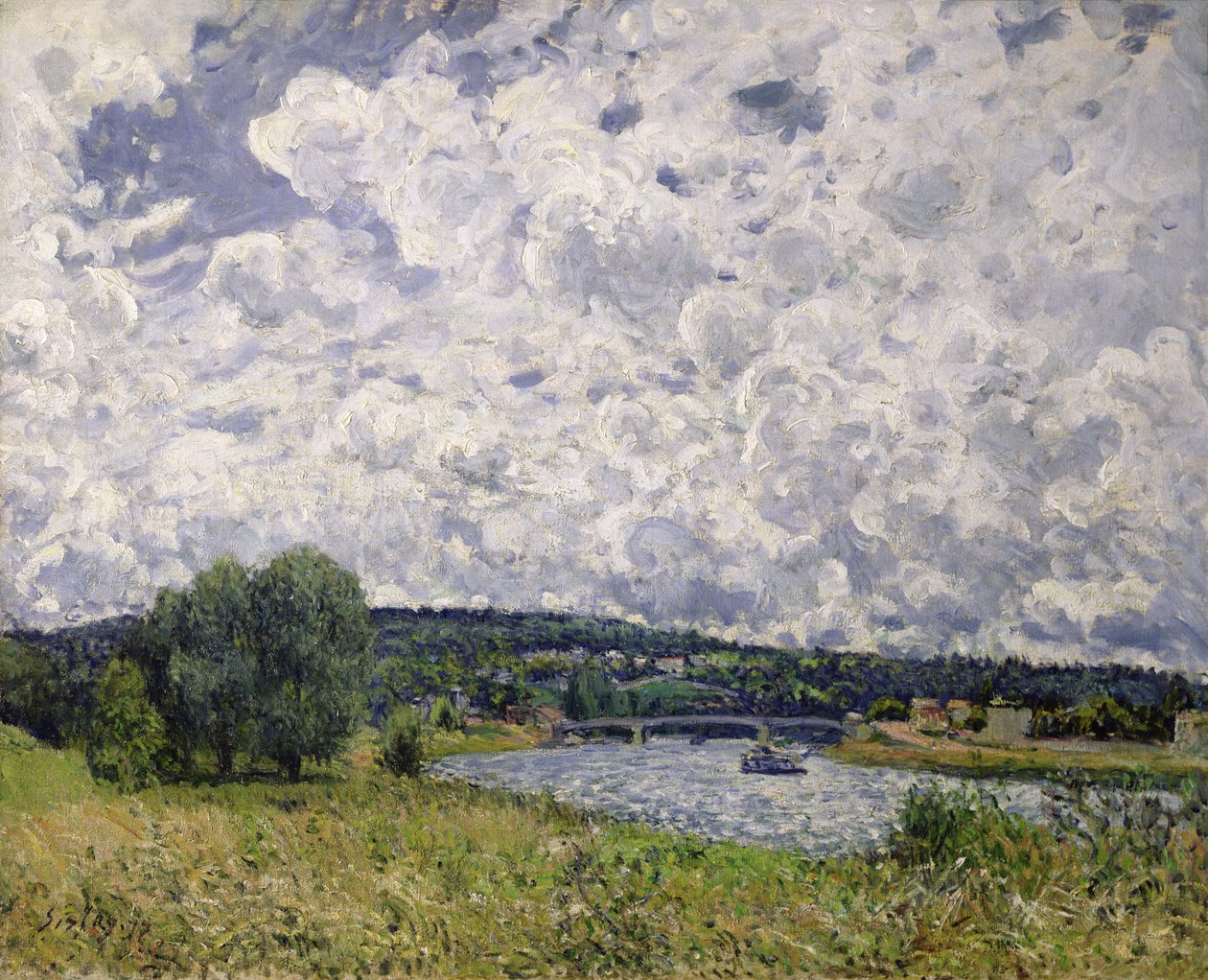 O Sena em Suresnes, 1877 de Alfred Sisley