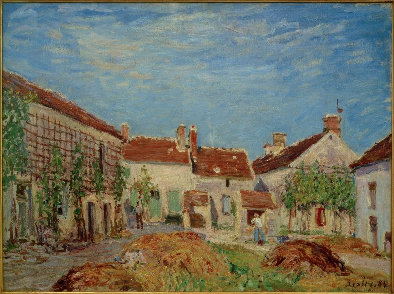 Um tribunal em Les Sablons de Alfred Sisley