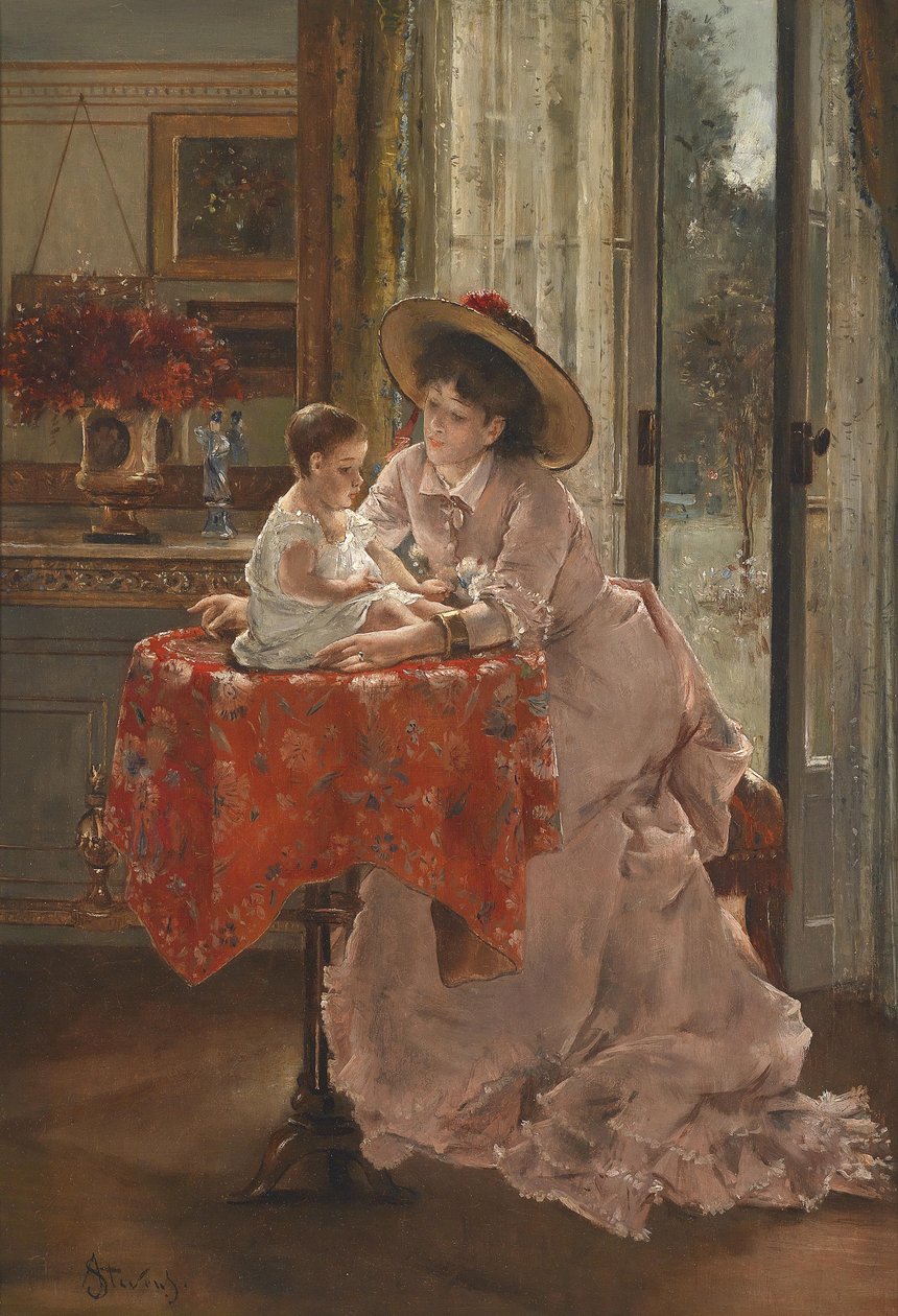 Mãe feliz de Alfred Emile Stevens