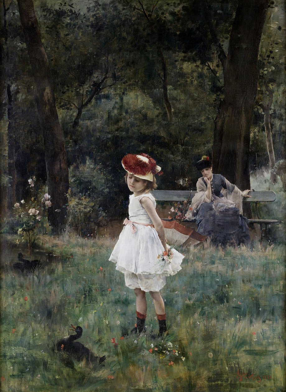 A garota do pato de Alfred Emile Stevens