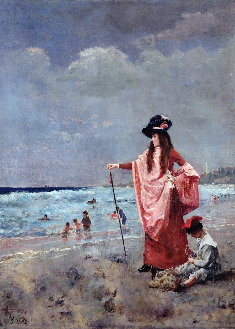 Na praia de Alfred Emile Stevens