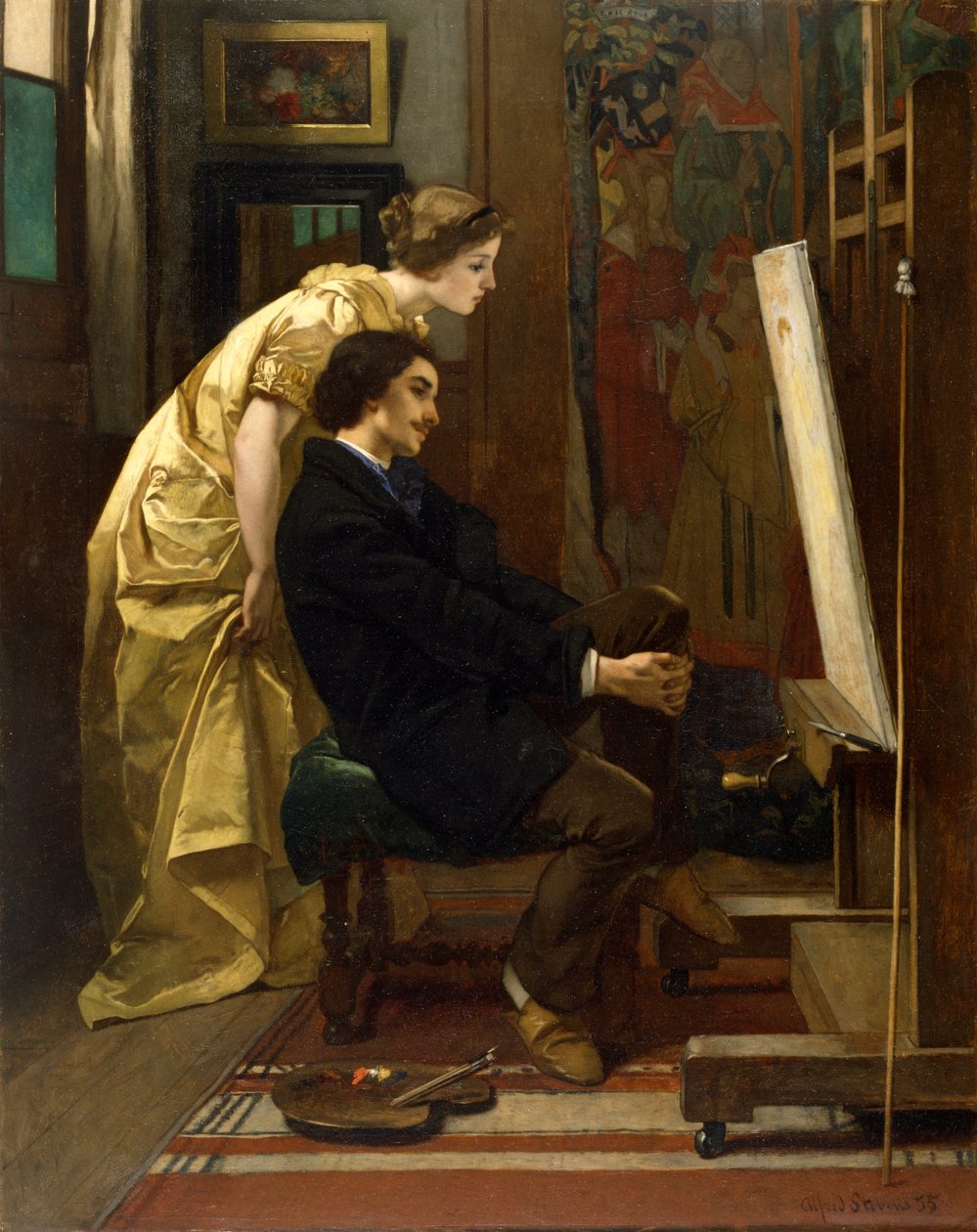 O pintor e seu modelo de Alfred Emile Stevens