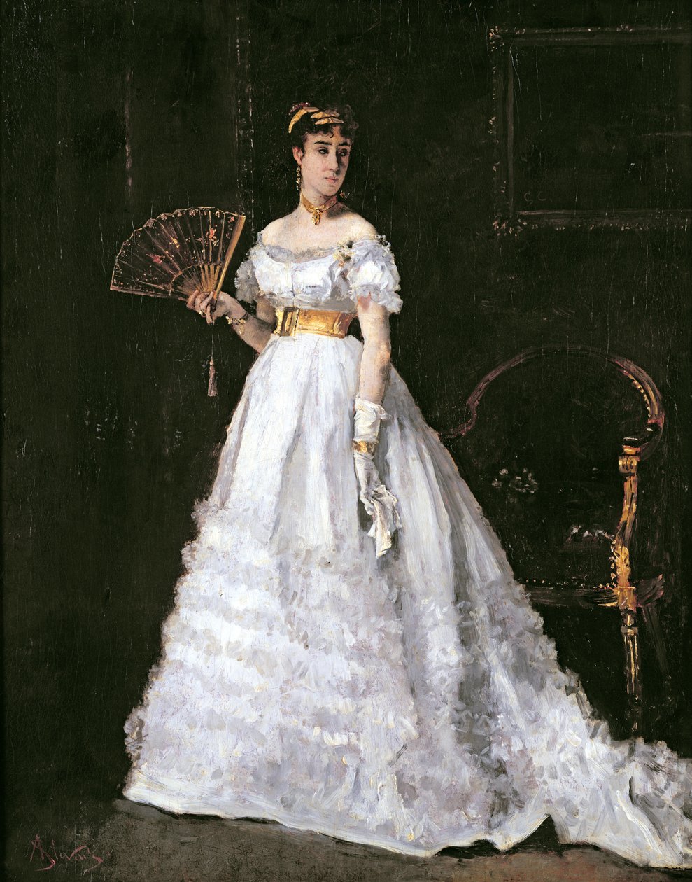 Mulher de branco de Alfred Emile Stevens