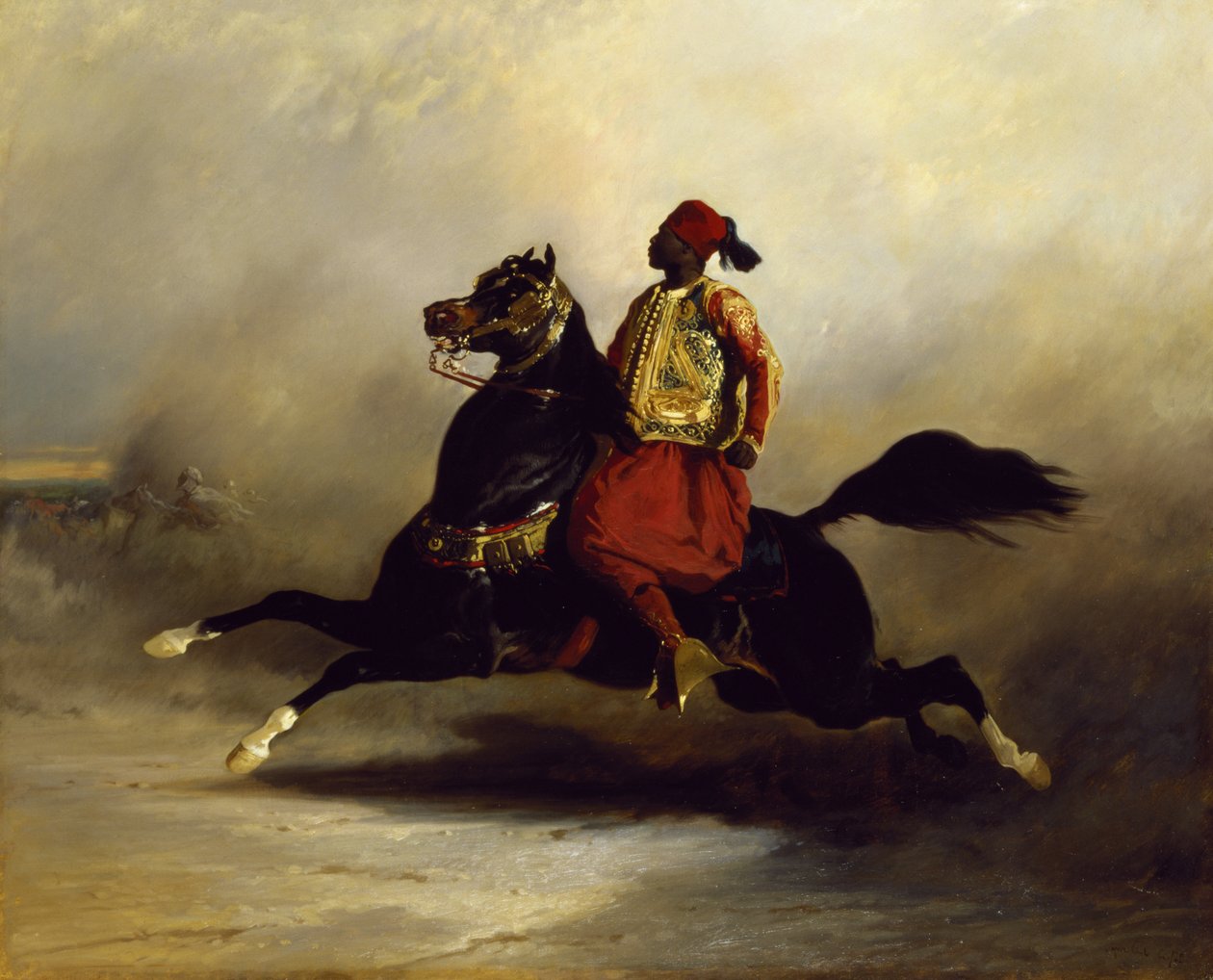 Nubian Horseman no galope de Alfred Dedreux