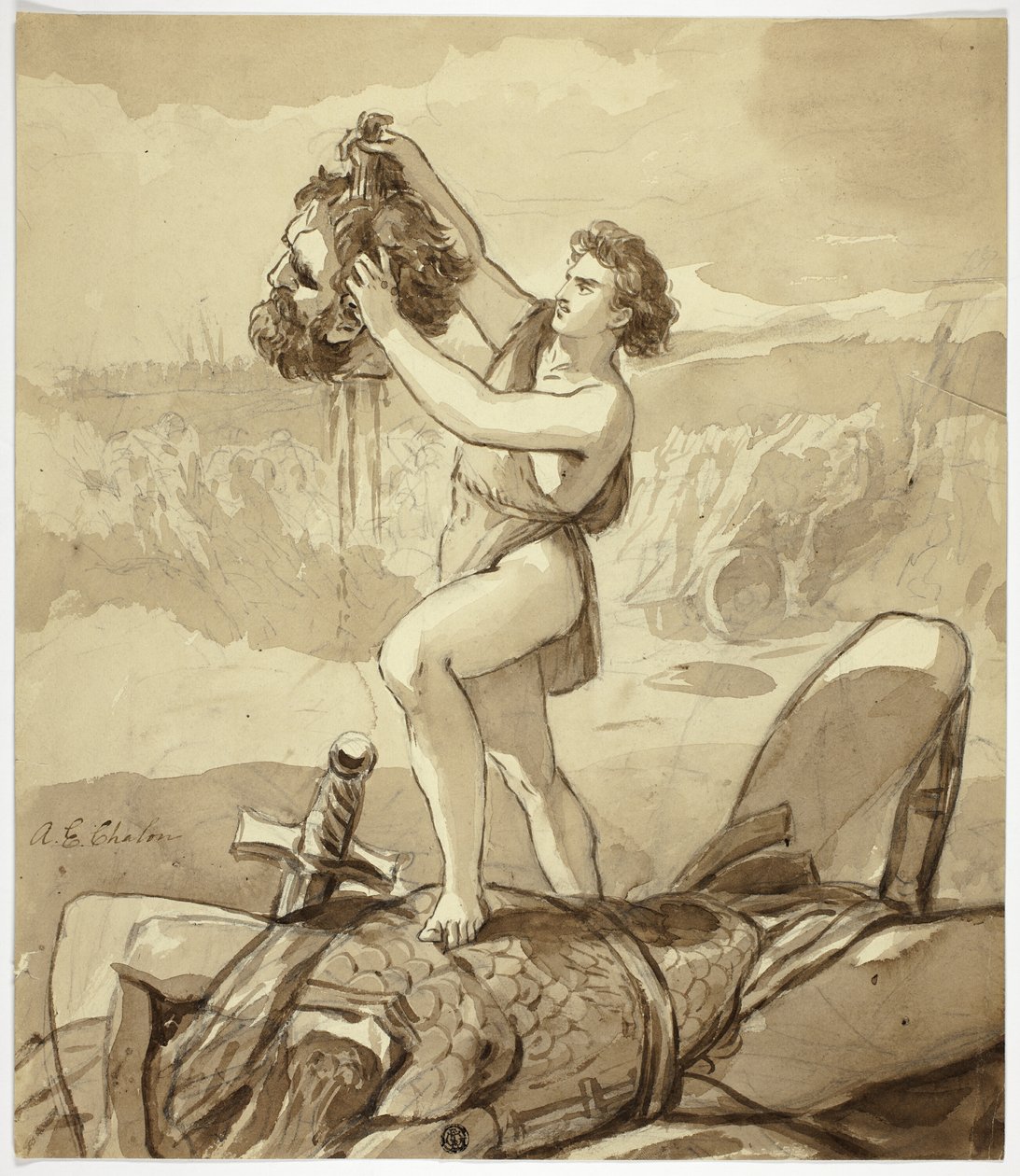 David e Golias de Alfred Edward Chalon