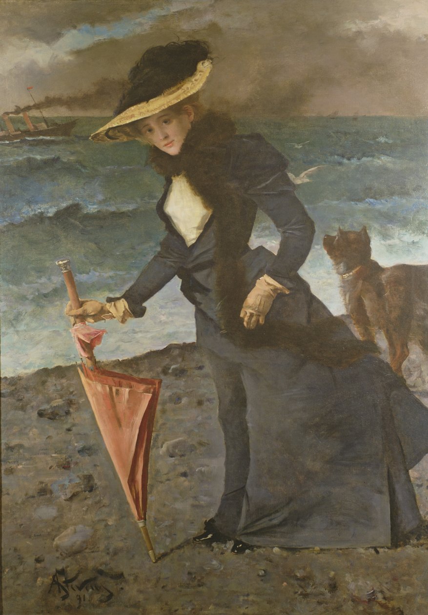 Na costa do mar, 1891 de Alfred Emile Stevens
