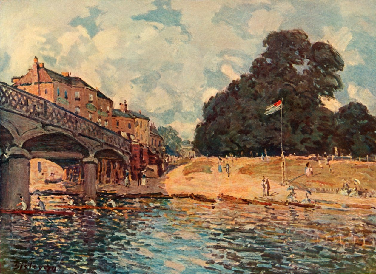 Ponte em Hampton Court, 1874, 1937. de Alfred Sisley