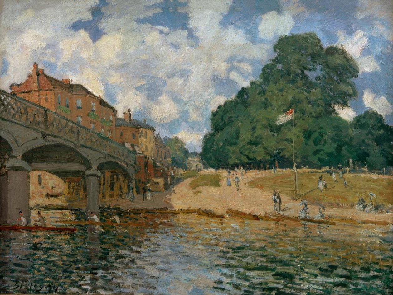 Ponte em Hampton Court de Alfred Sisley