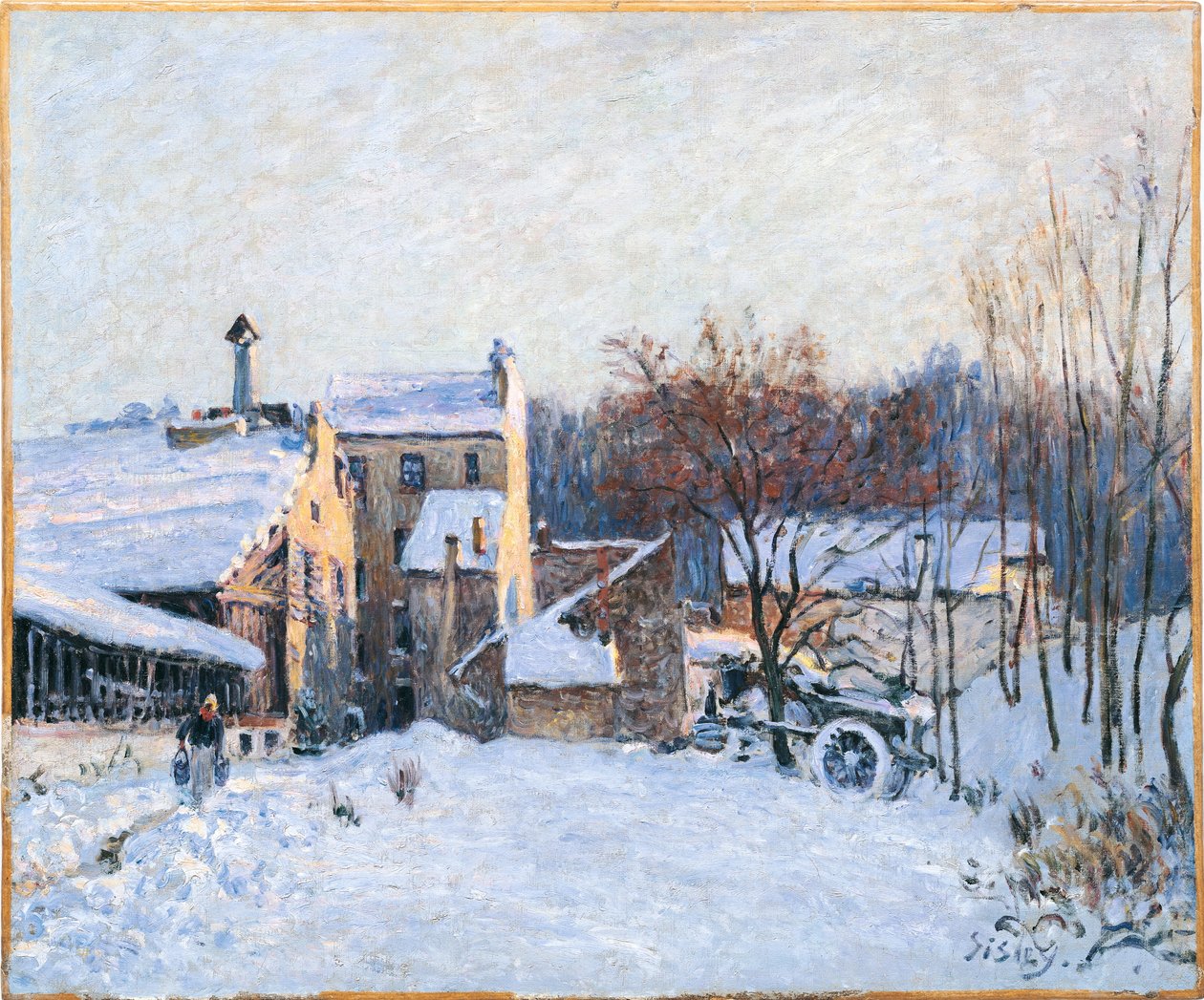 Francês: Une cour à Chaville de Alfred Sisley