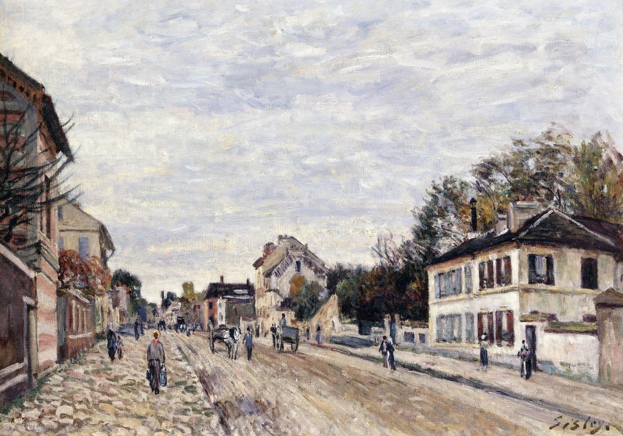 Cena de rua em Marly, 1876 de Alfred Sisley