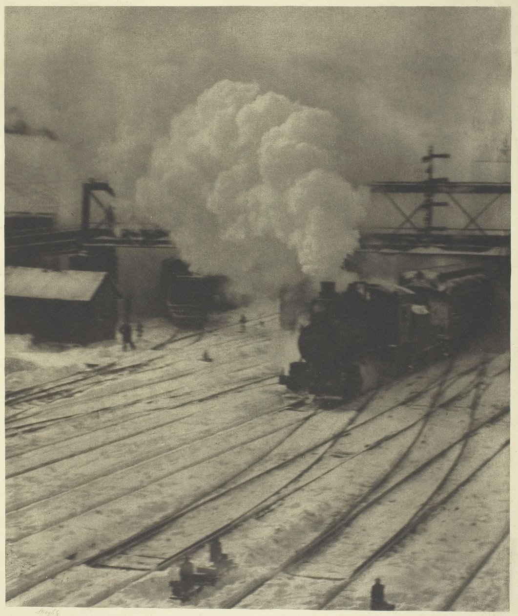 O pátio da estrada de ferro, inverno, 1903. de Alfred Stieglitz