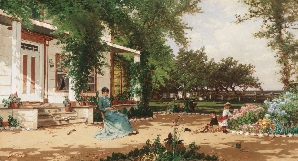 No jardim dos meus vizinhos, 1883 de Alfred Thompson Bricher