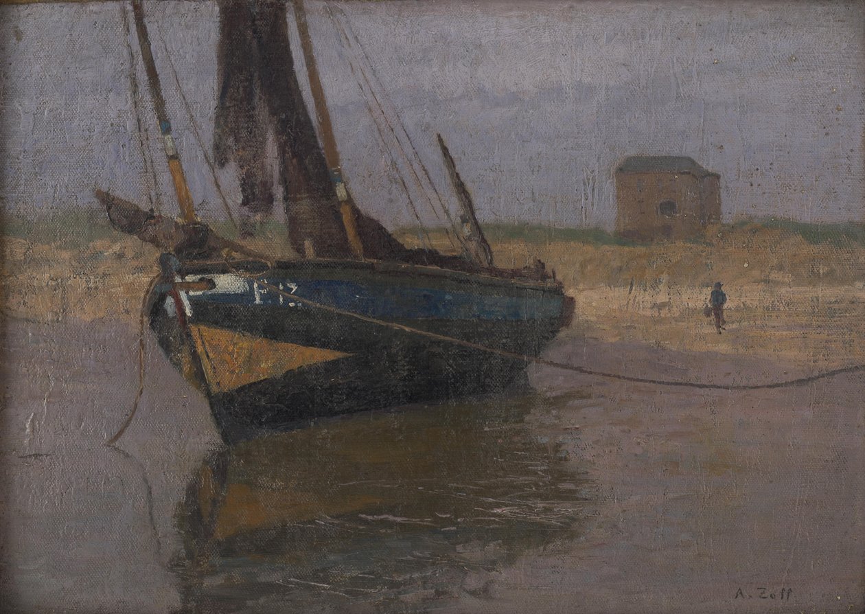 Barco de pesca na costa belga de Alfred Zoff