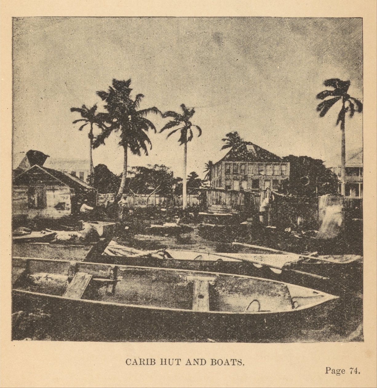 Cabana Carib e Barcos de Alice D. Le Plongeon