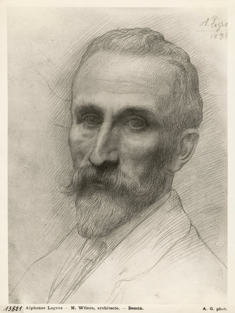 Sr. Wilson, arquiteto, 1898 (silverpoint no cartão) de Alphonse Legros
