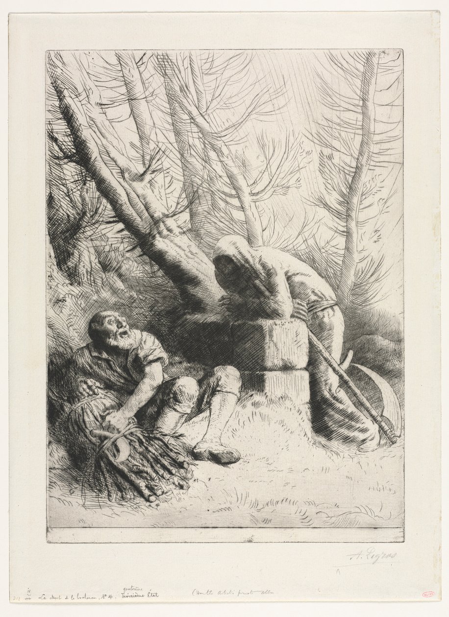 Morte e o lenhador, 1881. de Alphonse Legros