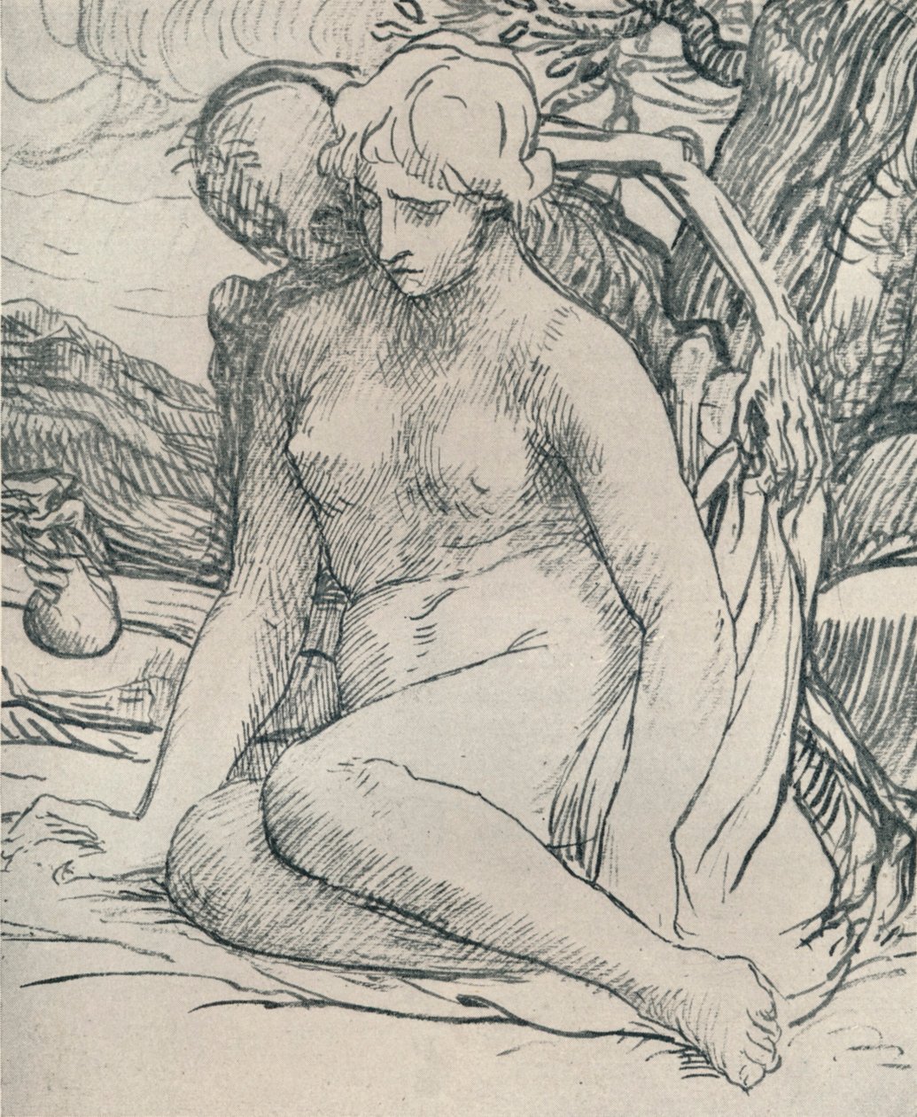Morte, o Wooer, c1895, 1923 de Alphonse Legros