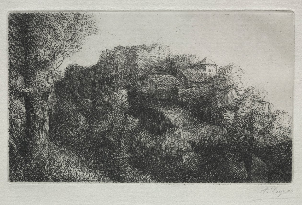 Paisagem com edifícios. de Alphonse Legros
