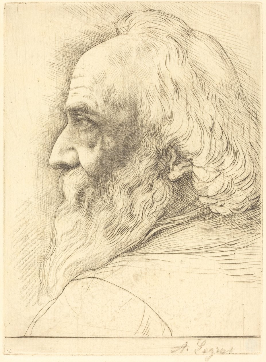 Autorretrato, 12ª chapa de Alphonse Legros