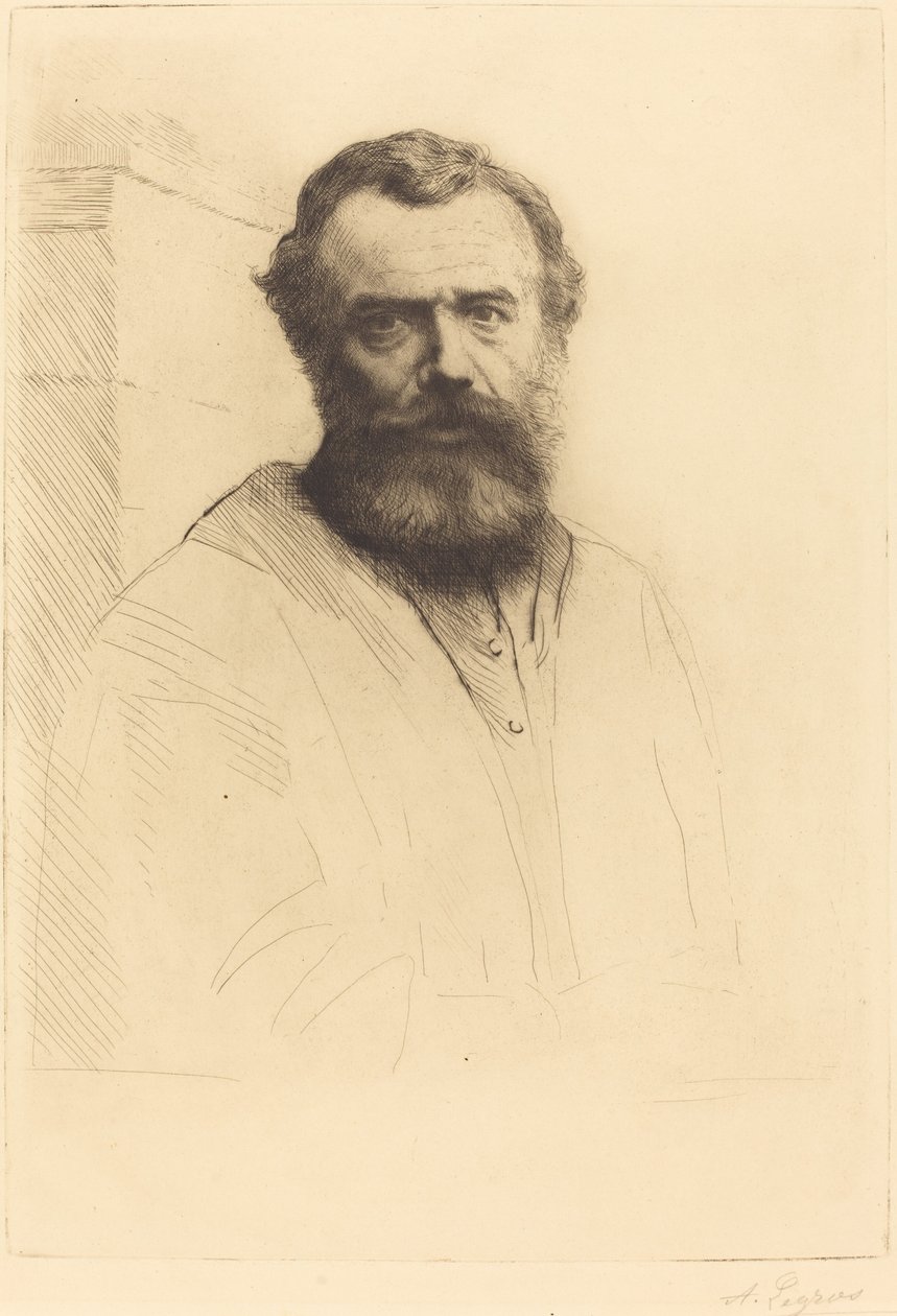 Autorretrato, 3ª placa de Alphonse Legros