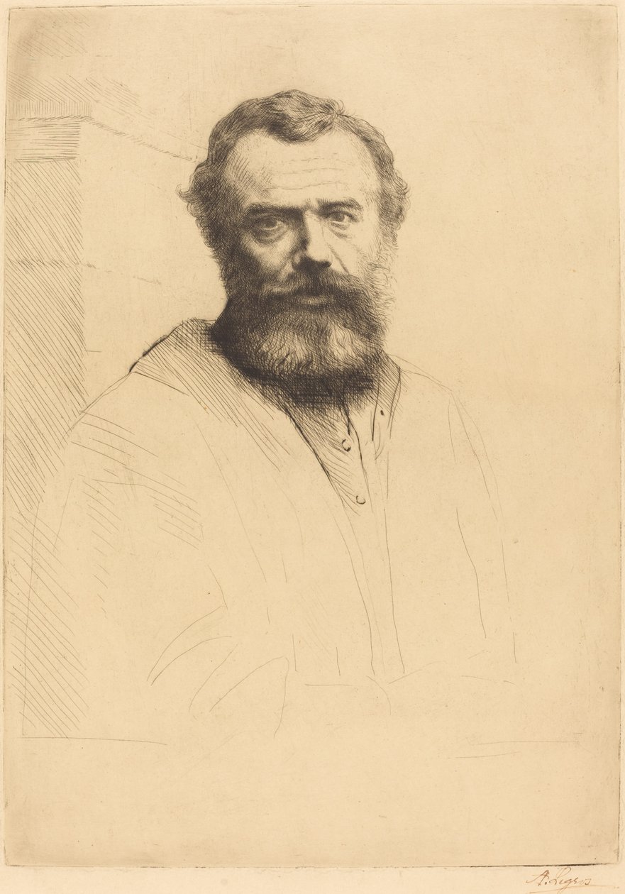 Autorretrato, 3ª placa de Alphonse Legros