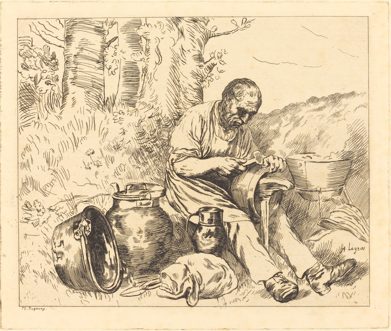 O Tinker Le retameur. de Alphonse Legros