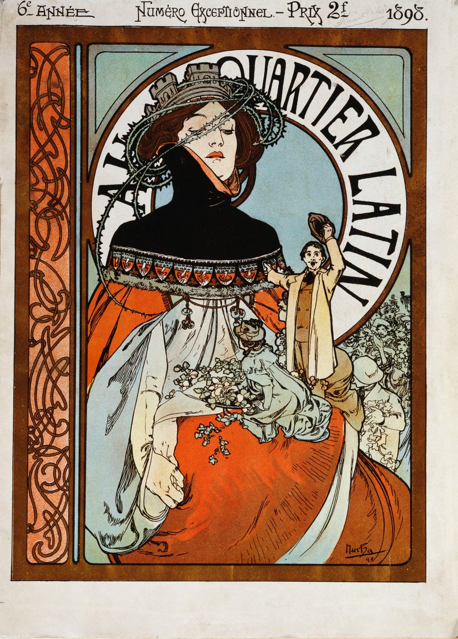 No Quartier Latin, 1898 de Alphonse Mucha