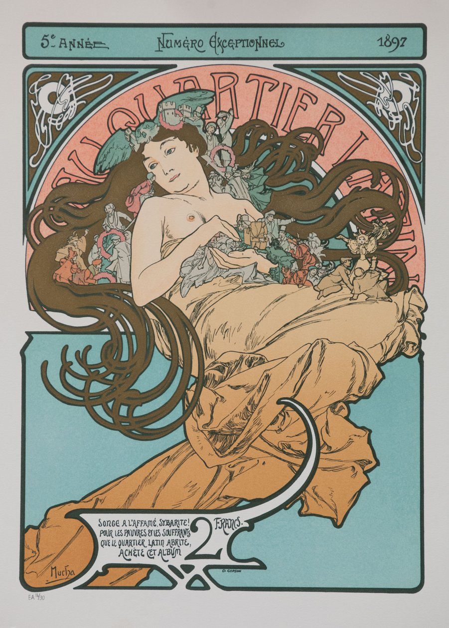 No Quartier Latin, 1897. de Alphonse Mucha