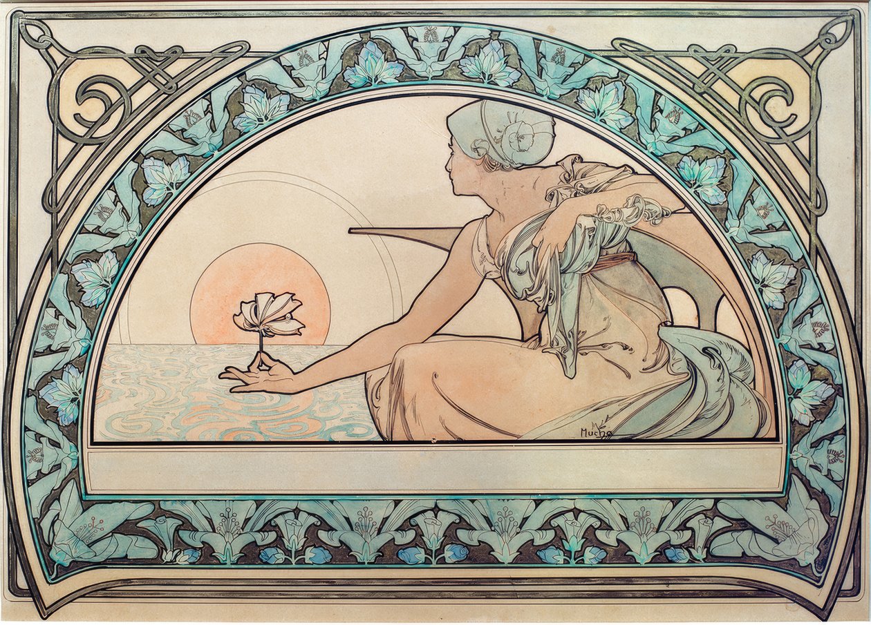 Lírio de água de Alphonse Mucha
